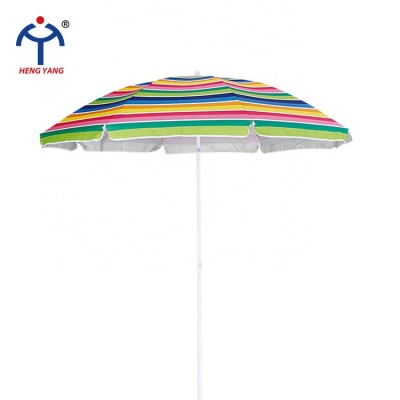 China supplier 1.8m 8ribs multi colored fringe beach umbrella parasol white stainless steel pole with tilt