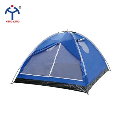 2020 New product 3-4 person blue color manual camping tent with two skylights