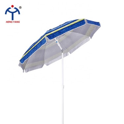 Factory custom any colors seaside leisure fiberglass ribs beach umbrella with tilt