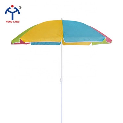 Factory OEM custom 180cm 8ribs polyester taffeta fabric big beach umbrella with tilt