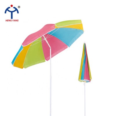 Custom fashion colorful 8K parasol 180cm 200cm 220cm beach fringed umbrella with tilt